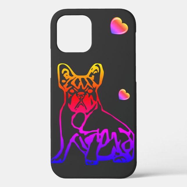 Coques Case-Mate iPhone Bouledogues français avec cœur French Bulldog (Verso)
