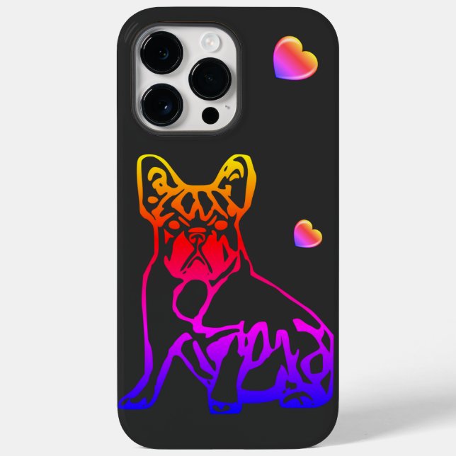 Coques Case-Mate iPhone Bouledogues français avec cœur French Bulldog (Verso)