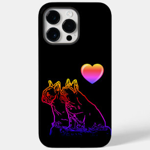 Coque Pour Pour iPhone 14 Pro Max Bouledogues français avec cœur French Bulldog