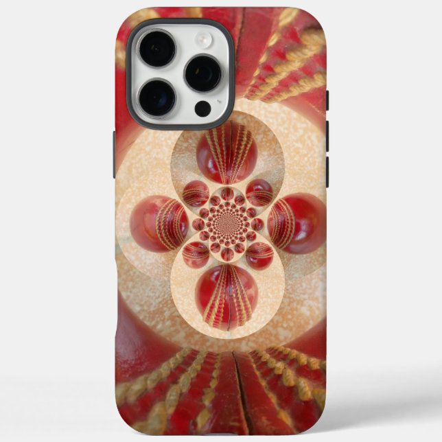 Coques Case-Mate iPhone Boules de cricket rouge Art Abstrait Design d'impr (Verso)