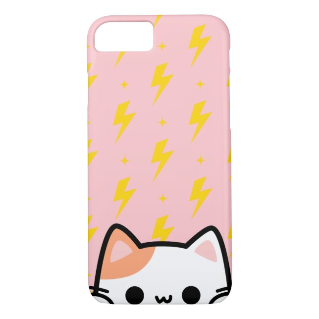 Coques Case-Mate iPhone Boulon de tonnerre rose avec chaton (Dos)