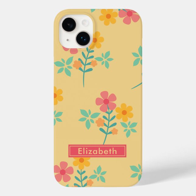 Coques Case-Mate iPhone Bouquet Daisy Retro en Jaune (Verso)