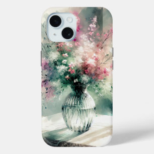 Coque Pour iPhone 15 Bouquet de fleurs Encre d'alcool