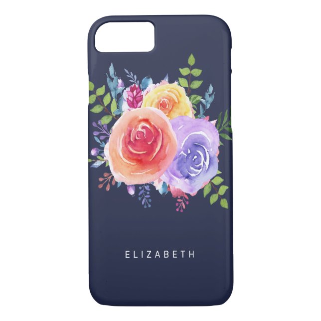 Coques Case-Mate iPhone Bouquet de fleurs Rose aquarelle (Dos)