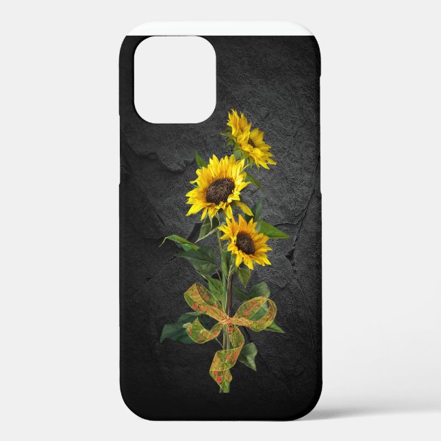 Coques Case-Mate iPhone Bouquet de tournesol sur pierre noire (Verso)