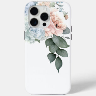 Coque iPhone 15 Pro Max Bouquet d'hortensias sur fond blanc