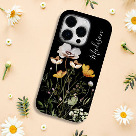 Coque Pour iPhone 14 Pro Bouquet Fleur sauvage séché par calligraphie de mo