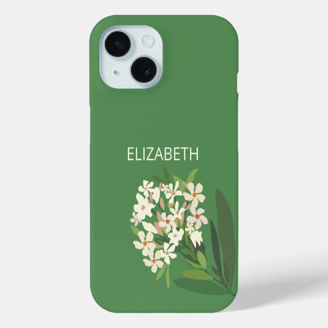 Coques Case-Mate iPhone Bouquet floral blanc Nom personnalisé (Verso)