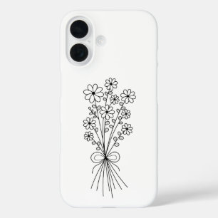Coques iPhone 16 Bouquet floral minimaliste