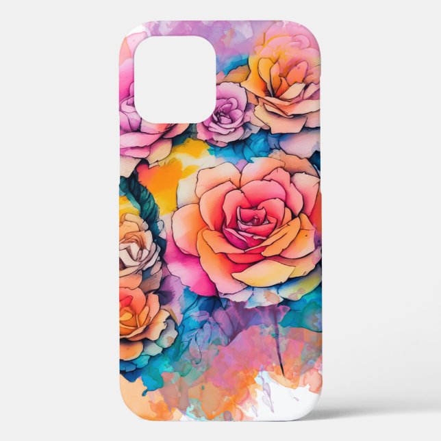 Coques Case-Mate iPhone Bouquet Rose Paint Daubs (Verso)