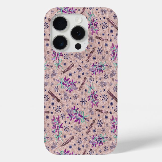 Coques Case-Mate iPhone Bouquet saint de Noël - Rose poussiéreux (Verso)