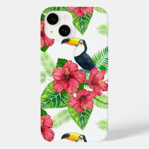 Coque Pour iPhone 14 Bouquet Toucan et tropical