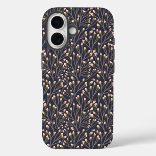 Coques iPhone 16 Bourgeons roses délicats sur branches brunes