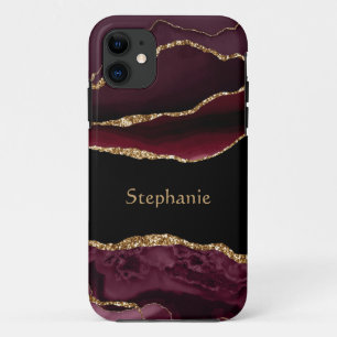 Case-Mate iPhone Case Bourgogne Moderne Agate Cristal Personnalisé