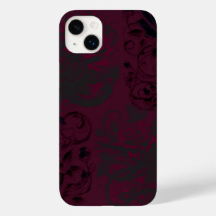 Coque Pour iPhone 14 Plus Bourgogne & Noir Dark Garden Gothique Glam