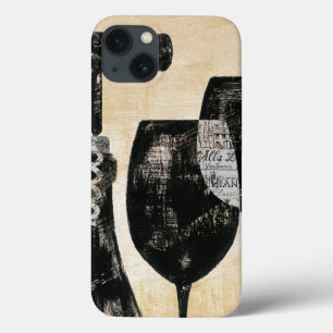 iPhone 13 Coque Bouteille de vin avec deux verres