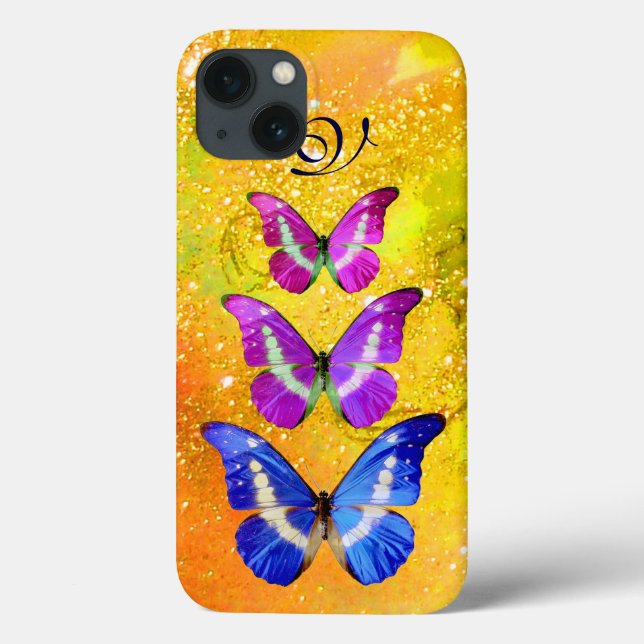COQUES Case-Mate iPhone BOUTEILLES BLEU ROSE EN JAUNE D'OR (Verso)