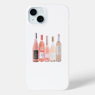 Coque iPhone 15 Mini Bouteilles de vin rose Téléphone