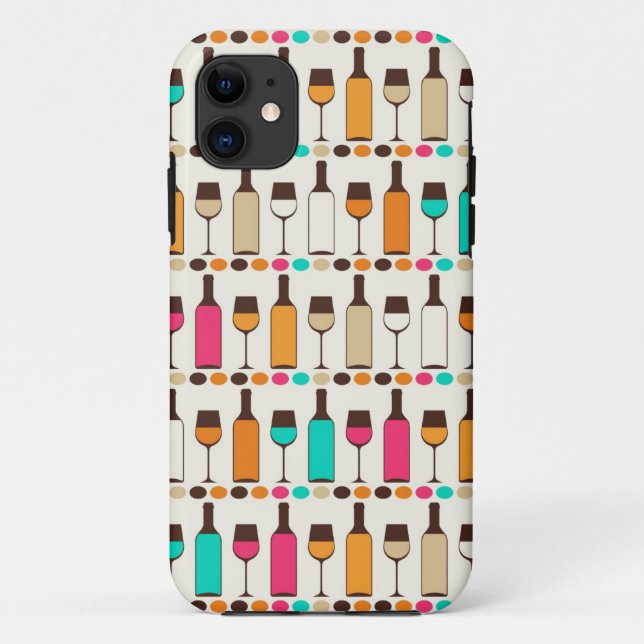 Coques Case-Mate iPhone Bouteilles et verres rétro (Dos)