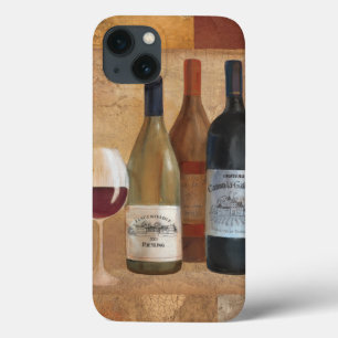 Etui iPhone 13 Bouteilles vintages et Verre à vin