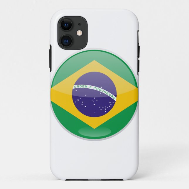 Coques Case-Mate iPhone Bouton Drapeau Brésil (Dos)