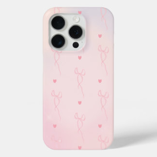 Coque iPhone 15 Pro Bow rose Coeur
