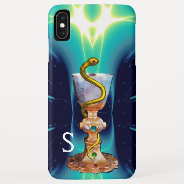 Coques Case-Mate iPhone BOWL OF HYGEIA Medicine, Pharmacie Monogramme Bleu (Dos)