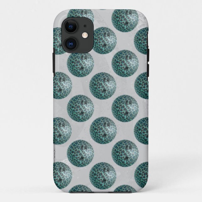 Coques Case-Mate iPhone Bowling Ball Leopard Turquoise (Dos)