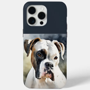 Coque iPhone 15 Pro Max Boxer Chien à l'aquarelle