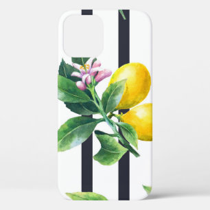 Case-Mate iPhone Case Branche de citron : lisière d'aquarelle d'agrumes