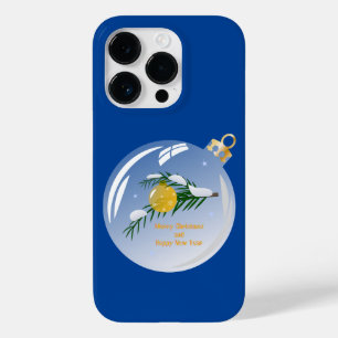 Coque Pour iPhone 14 Pro Branche de Noël décorée en bauble