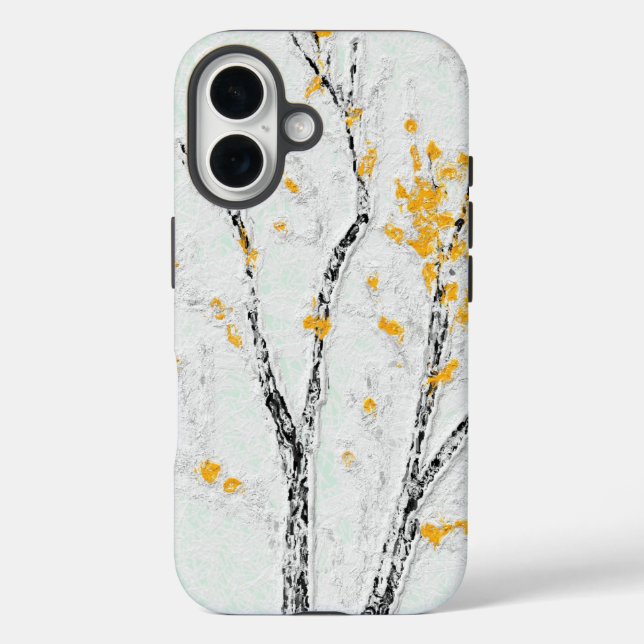 Coques Case-Mate iPhone Branches d'arbres d'automne avec feuilles jaunes (Verso)