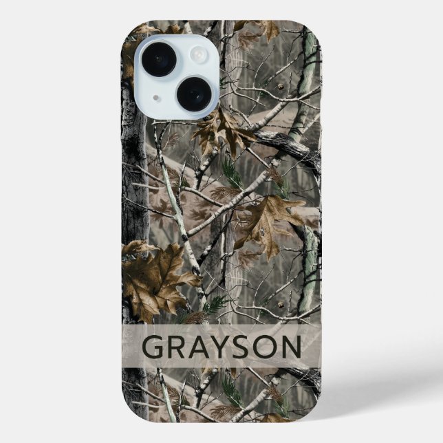 Coques Case-Mate iPhone Branches d'arbres de forêt Camouflage Personnalisé (Verso)