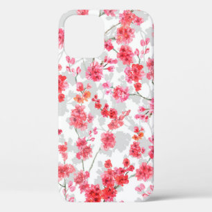 Case-Mate iPhone Case Branches de fleurs de cerisiers sur le fond blanc