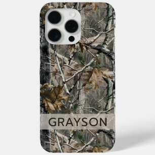 Coque iPhone 15 Pro Max Branches de forêt Camouflage Personnalisé