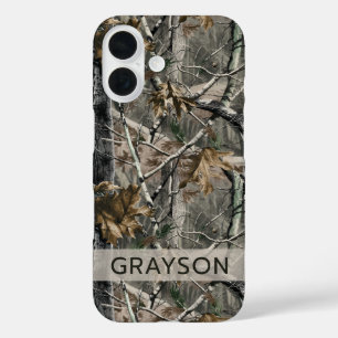 Coques iPhone 16 Branches de forêt Camouflage Personnalisé