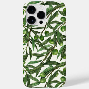 Coque Pour Pour iPhone 14 Pro Max Branches d'olive sur blanc