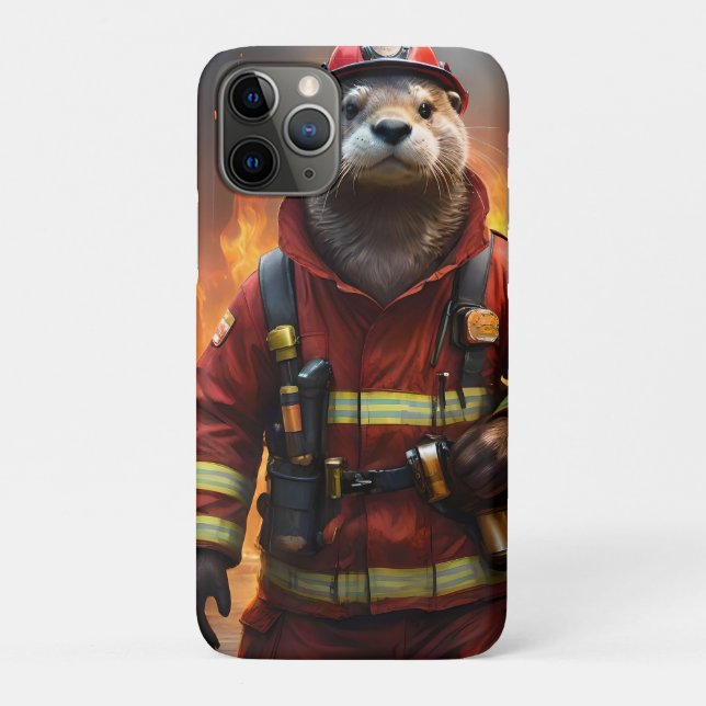 Coques Case-Mate iPhone **"Bravoure éclatante : Le pompier Otter"** (Dos)