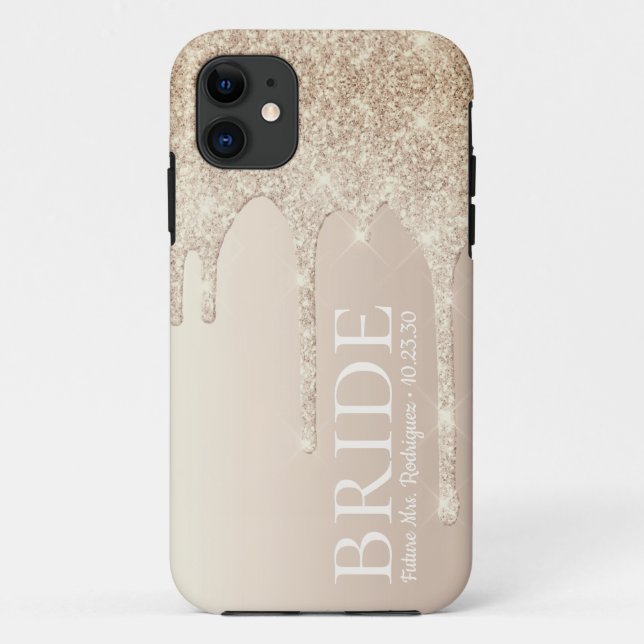 Coques Case-Mate iPhone Bride Future Mme Gold Parties scintillant Drip (Dos)