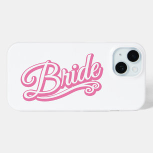 Coque Pour iPhone 15 Bride rose/blanc sur blanc