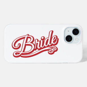 Coque Pour iPhone 15 Bride rouge/blanc sur blanc