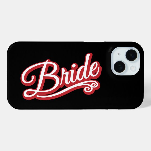 Coques Case-Mate iPhone Bride rouge/blanc sur noir (Verso (horizontal))