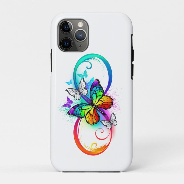 Coques Case-Mate iPhone Bright infinity with rainbow butterfly (Dos)