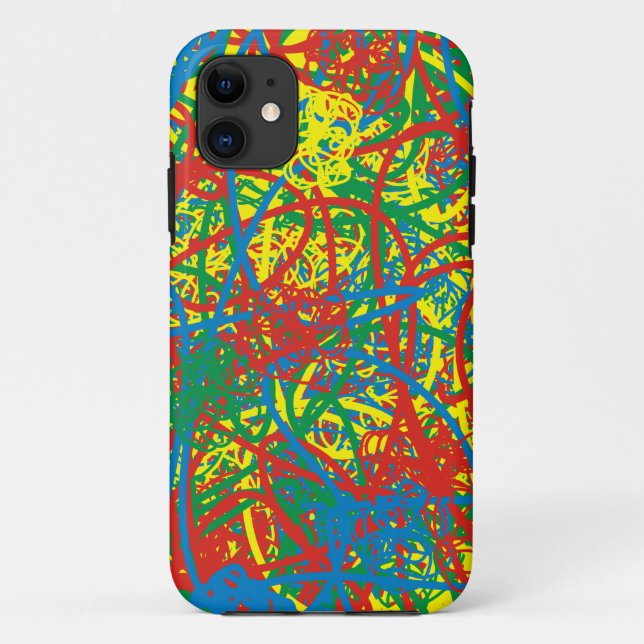 Coques Case-Mate iPhone Brillant coloré blast rouge bleu jaune vert art (Dos)