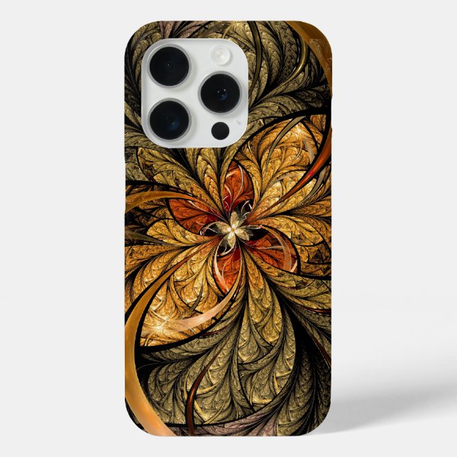 Coques Case-Mate iPhone Brillant Feuilles art fractal Abstrait (Verso)