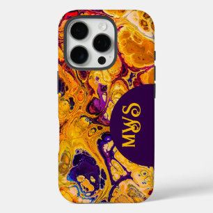 Coques iPhone 16 Pro Brillant Jaune Orange Fractal Design