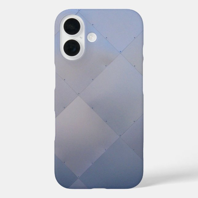 Coques Case-Mate iPhone Brillant moderne À damiers métal bleu (Verso)