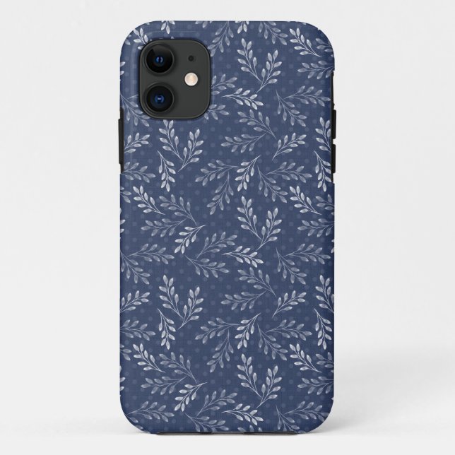 Coques Case-Mate iPhone Brindilles blanches sur le bleu. (Dos)