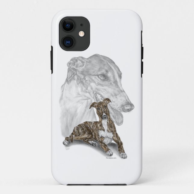 Coques Case-Mate iPhone Brindle Greyhound Chig Art (Dos)