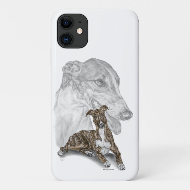 Coques Case-Mate iPhone Brindle Greyhound Chig Art (Dos)